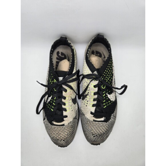 Nike Flyknit Racer Shoes Men\'s 4 Black White Volt Running Athletic Gym Sneakers main image 6